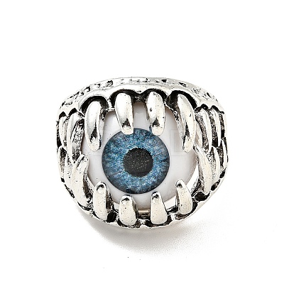 Claw with Evil Eye Resin Open Cuff Ring LS-RJEW-D118-02AS-1