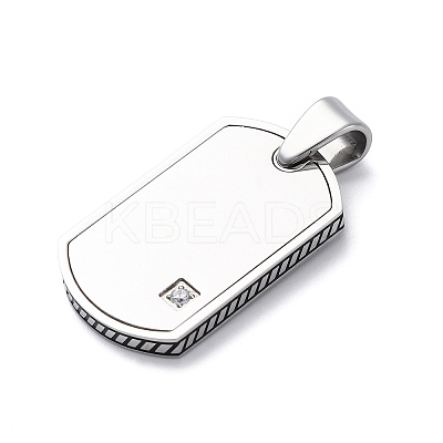 304 Stainless Steel Micro Pave Cubic Zirconia Pendants STAS-U043-24P-1
