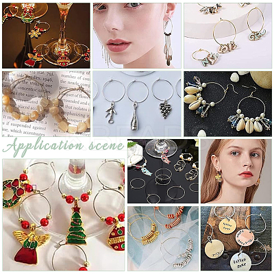 60Pcs 2 Styles Brass Hoop Earrings Findings KK-UN0002-43-1