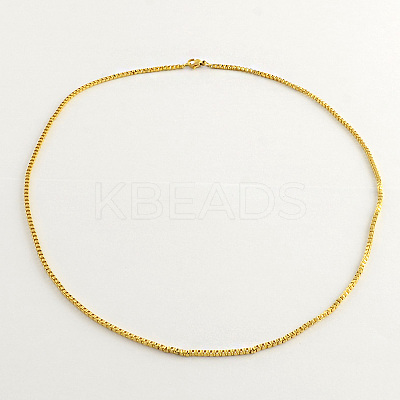 304 Stainless Steel Box Chain Necklaces X-NJEW-R223-01-1