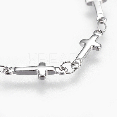 Tarnish Resistant 304 Stainless Steel Link Chain Bracelets BJEW-P239-07-1