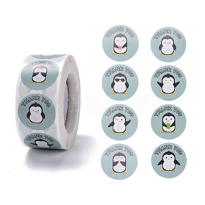 Flat Round Paper Thank You Stickers LS-DIY-C042-12B-1