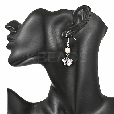 Alloy Glass Dangle Earrings EJEW-JE07367-1