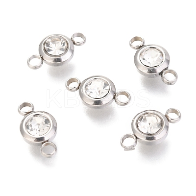 304 Stainless Steel Rhinestone Links Connectors X-STAS-P237-17P-11-1