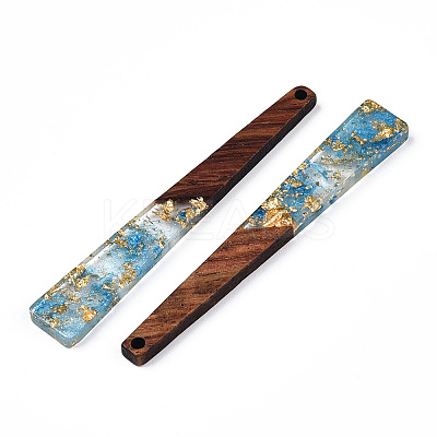 Transparent Resin & Walnut Wood Big Pendants RESI-N039-68H-1