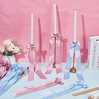24Pcs 2 Colors Polyester Bowknot for Candle Decoration HJEW-AR00027-1