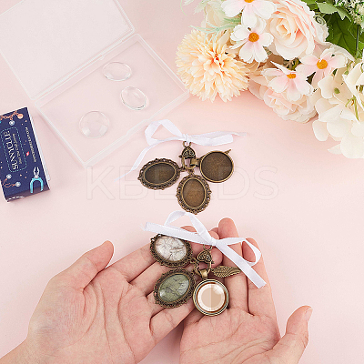 2 Sets Wedding Bouquet Alloy & Glass Photo Charms DIY-SC0025-64-1