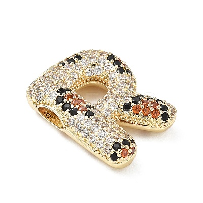 Brass Micro Pave Cubic Zirconia Pendants KK-Z108-02G-R-1