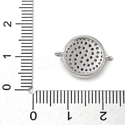 Rack Plating Brass Micro Pave Orchid & Clear Cubic Zirconia Vortex Connector Charms KK-A234-057P-1