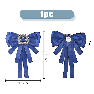 Crystal Glass Rhinestone Bowknot Brooch JEWB-WH0022-79B-1