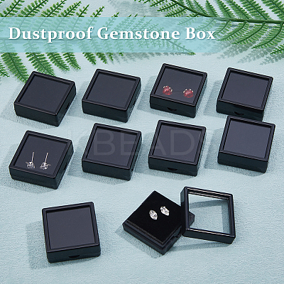 Acrylic Square Loose Diamond Box with Visible Window CON-WH0088-76B-02-1