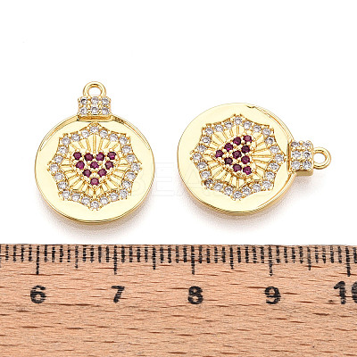 Brass Micro Pave Cubic Zirconia Pendants KK-N265-32G-1