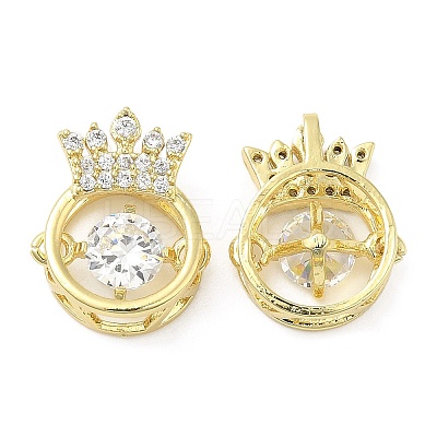 Brass with Cubic Zirconia Pendants KK-G471-03G-1
