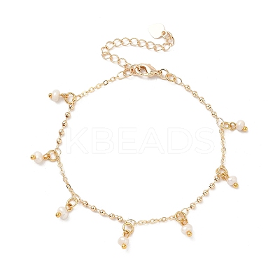Natural Cultured Freshwater Pearl Charm Bracelets BJEW-JB12313-1
