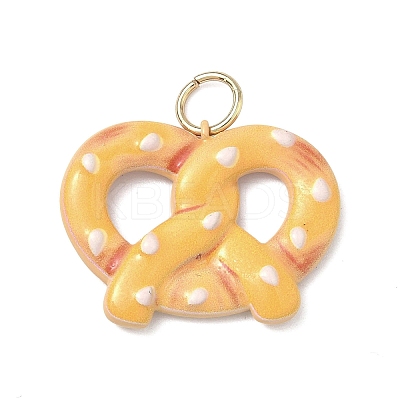 Cute Pretzel Shape Brass Enamel Pendants ENAM-I086-02-1