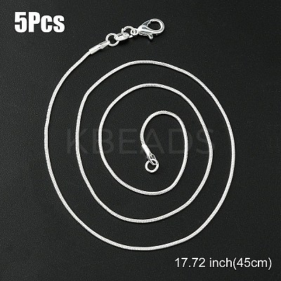Brass Round Snake Chain Necklace with Lobster Claw Clasps MAK-YW0001-15B-1