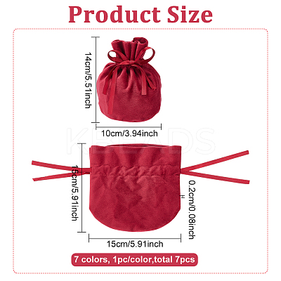 7Pcs 7 Colors Velvet Jewelry Drawstring Gift Bags ABAG-BC0001-39-1