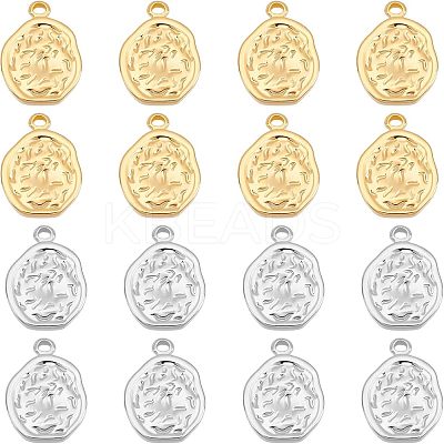 16Pcs 2 Colors 304 Stainless Steel Pendants STAS-UN0038-31-1