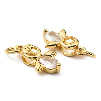 Brass with Cubic Zirconia Pendants KK-K341-06G-1
