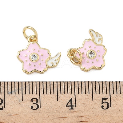 Brass Micro Pave Cubic Zirconia Pendants KK-P325-42G-1
