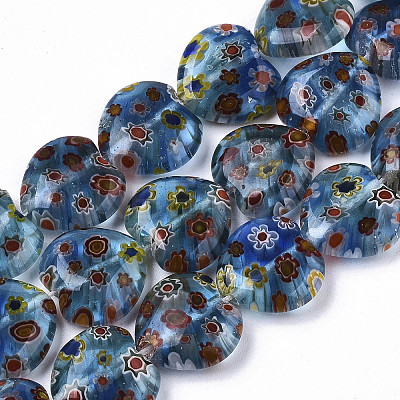Handmade Millefiori Lampwork Beads Strands X-LAMP-N023-001G-1