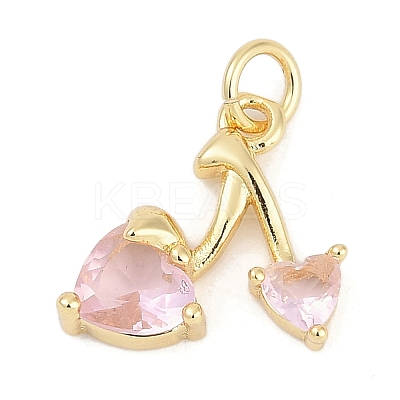 Brass Micro Pave Clear Cubic Zirconia Charms KK-G522-40G-02-1