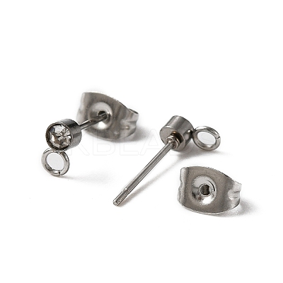 304 Stainless Steel Stud Earrings Findings LS-STAS-WH0029-44A-P-1