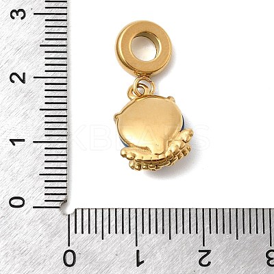 304 Stainless Steel Cat Eye European Dangle Charms STAS-D153-20A-G-1