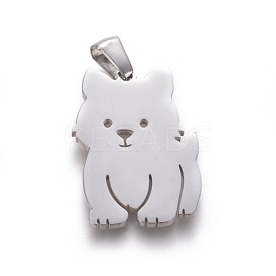 Tarnish Resistant 304 Stainless Steel Puppy Pendants LS-STAS-F219-07P-1