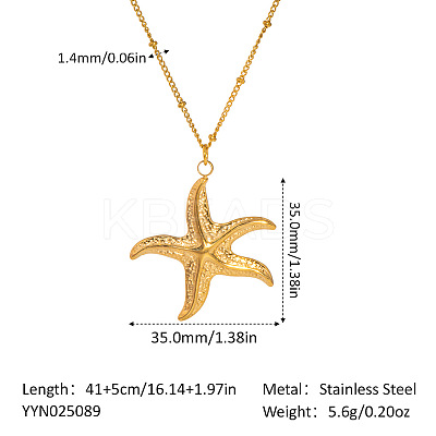 Minimalist Ocean 304 Stainless Steel Pendant Necklaces for Women HW3248-5-1