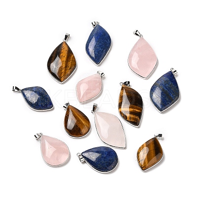 Natural Mixed Gemstone Pendants G-R486-03P-1