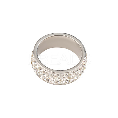304 Stainless Steel with Crystal Rhinestone Finger Rings FS-WG1CD73-03-1