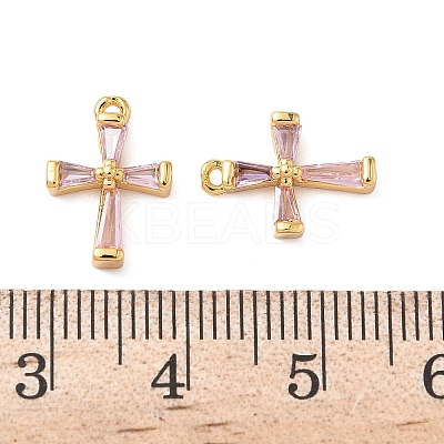 Brass Micro Pave Cubic Zirconia Pendants KK-D024-21G-1
