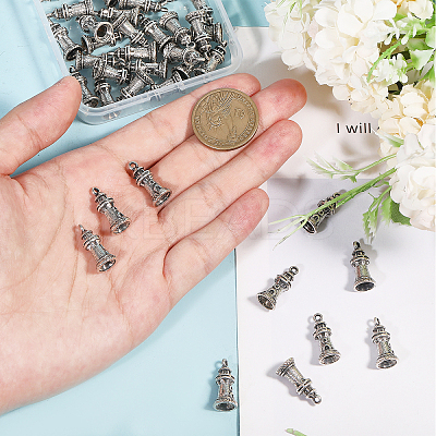 40Pcs Tibetan Style Alloy Building Pendants TIBEP-CA0001-14-1