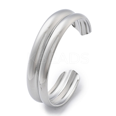 304 Stainless Steel Cuff Bangles for Women BJEW-B108-07P-1