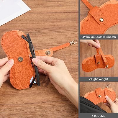 1Pc PU Leather Eyeglass Cases AJEW-CN0003-24A-1