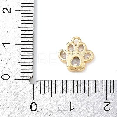 Brass Micro Pave Clear Cubic Zirconia Charms KK-G545-05G-1