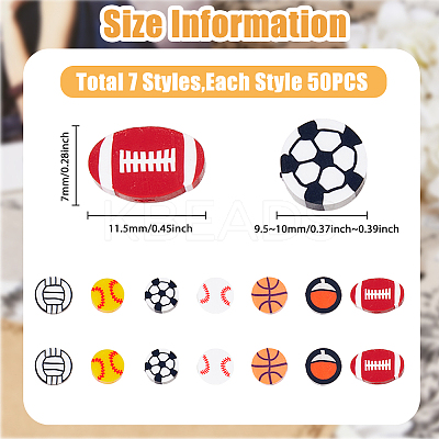 350Pcs 7 Style Handmade Polymer Clay Beads CLAY-FH0001-23-1