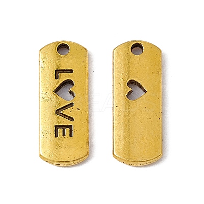Tibetan Style Alloy Rectangle with Word Love Pendants LS-TIBEP-Q043-069AG-RS-1