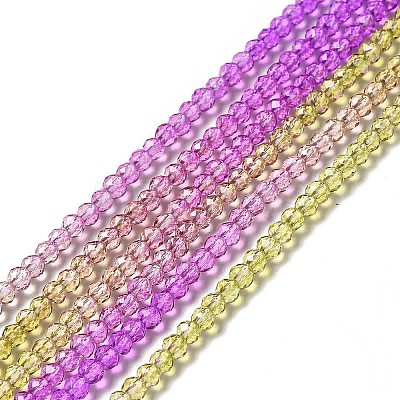 Transparent Gradient Color Glass Beads Strands LS-GLAA-H021-01B-03-1