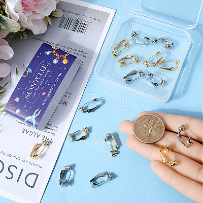 20Pcs 2 Styles 304 Stainless Steel Clip-on Earring Converters Findings STAS-SC0006-83-1