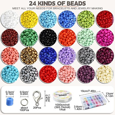 DIY 8/0 Glass Seed Beads Stretch Bracelet Making Kits DIY-YW0001-95-1