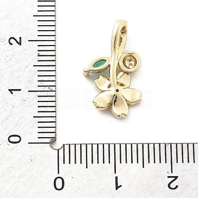 Brass Micro Pave Cubic Zirconia Pendants KK-Q029-03G-1