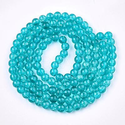 Crackle Glass Beads Strands X-CCG-Q001-4mm-06-1