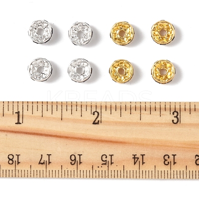 120Pcs 2 Colors Brass Rhinestone Spacer Beads RB-FS0001-05C-1