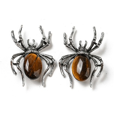 Dual-use Items Alloy Pave Jet Rhinestone Spider Brooch JEWB-C026-07G-AS-1