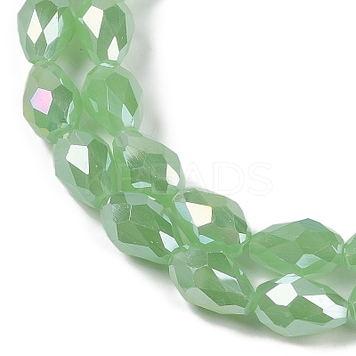 Opaque Solid Color Electroplate Glass Beads Strands EGLA-N013-J6mm-B04-1