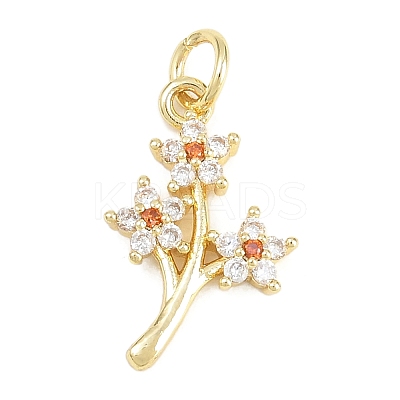 Brass Micro Pave Cubic Zirconia Pendants KK-F938-28G-03-1
