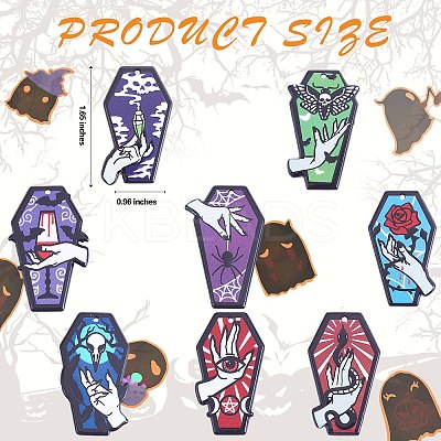 16Pcs 8 Style Opaque Printed Acrylic Pendants SACR-SZ0001-21-1