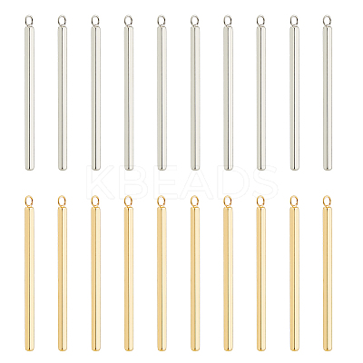 20Pcs 2 Colors 304 Stainless Steel Pendants STAS-DC0015-71-1